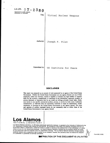 Nuclear weapons in a transformed world : the challenge of virtual nuclear arsenals