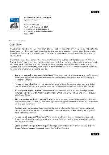 Windows Vista : the definitive guide