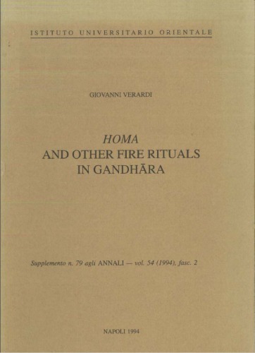 Homa and Other Fire Rituals in Gandhara