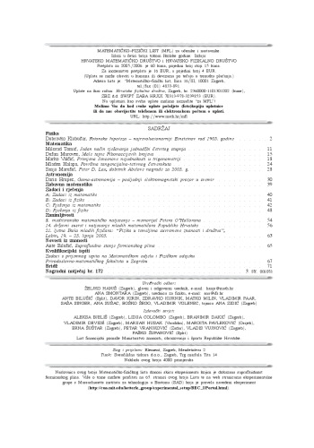 Matematičko-fizički list Vol LVI No 1-4, 2005-2006