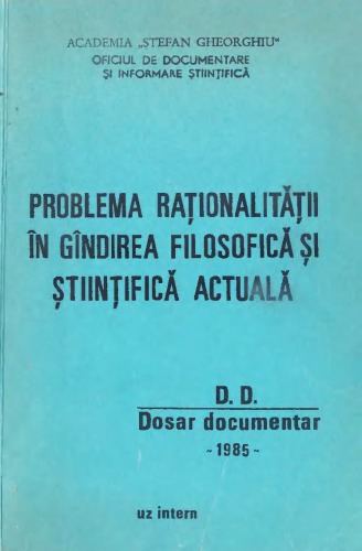 Problema rationalitatii in gandirea filosofica si stiintifica
