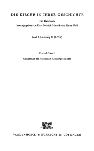 Grundzüge der Russischen Kirchengeschichte