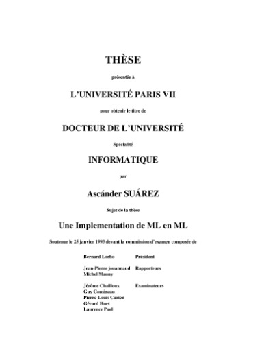 UNE IMPLEMENTATION DE ML EN ML