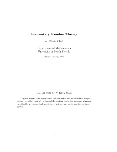 Elementary Number Theory