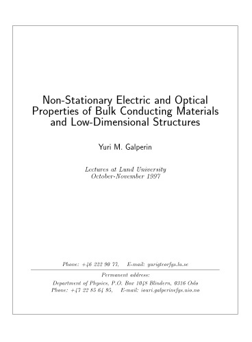Non-stationary electric and optical properties of bulk conducting materials and low-dimensional structures