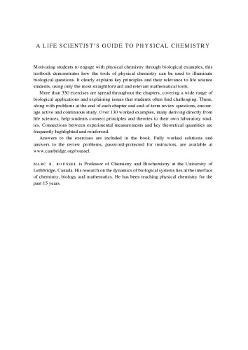 A Life Scientist's Guide to Physical Chemistry