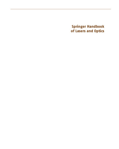 Springer handbook of lasers and optics
