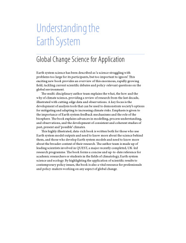 Understanding the earth system : global change science for application
