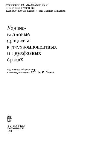 Ударно-волновые процессы в двухкомпонентных и двухфазных средах