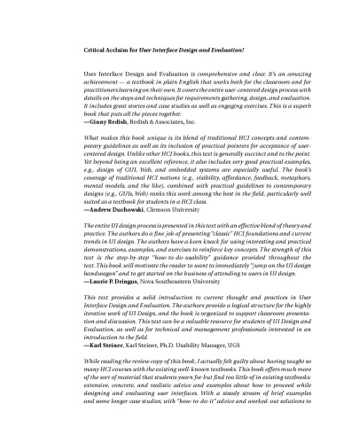 User Interface Design and Evaluation