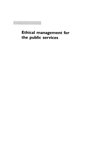 Ethical management for the public services