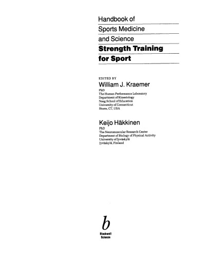 Strength Training for Sport : Olympic Handbook of Sports Medicine