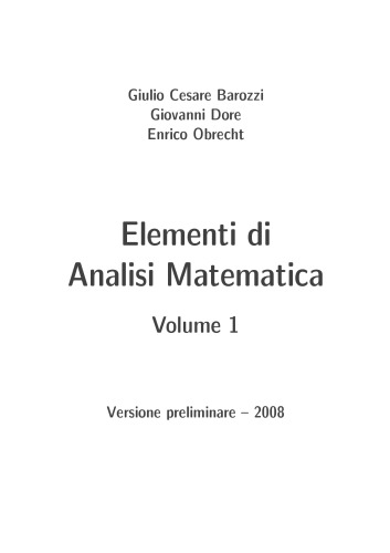 Elementi di analisi matematica