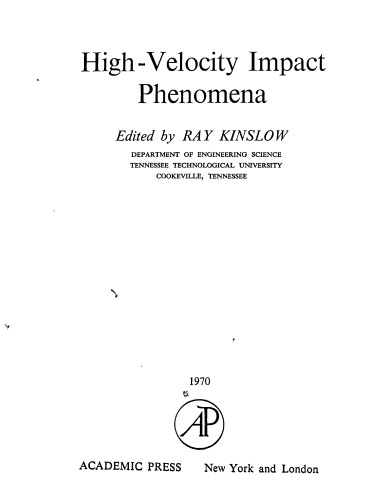High Velocity Impact Phenomena
