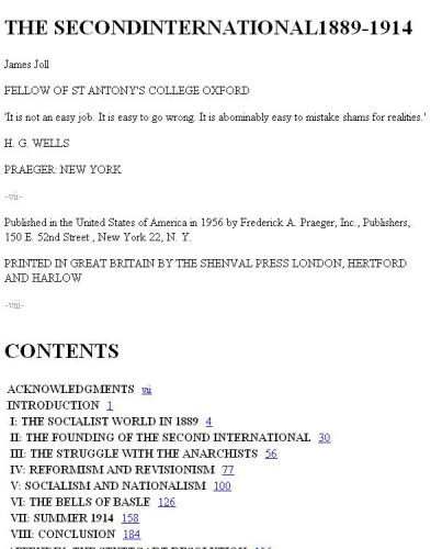 The Second International, 1889-1914