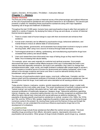 INSTRUCTOR'S MANUAL - Uppers, Downers, All Arounders: Physical and Mental Effects of Psychoactive Drugs