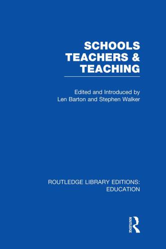 Schools, Teachers and Teaching (RLE Edu N)