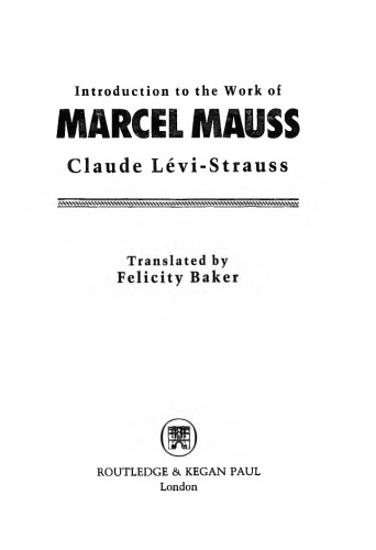 Introduction to the Work of Marcel Mauss