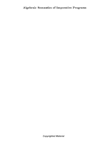 Algebraic Semantics of Imperative Programs