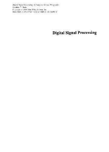 Digital signal processing: a computer science perspective