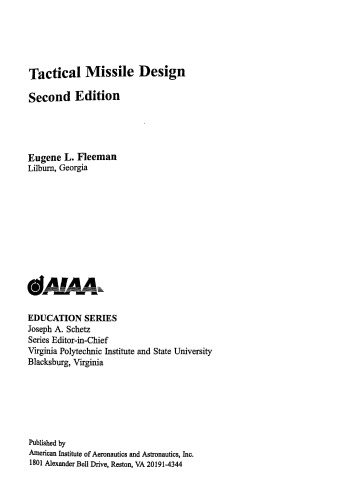 Tactical Missile Design, Second Edition