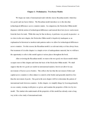 Advanced International Trade