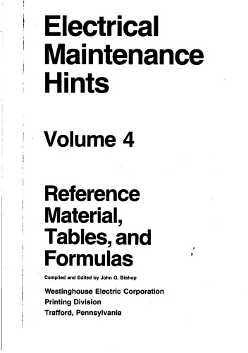Electrical maintenance hints