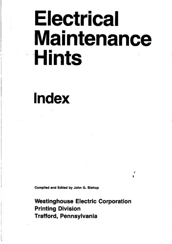 Electrical maintenance hints