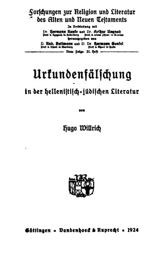 Urkundenfälschung in der hellenistisch-jüdischen Literatur