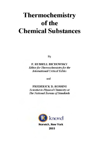 Termochemistry of the chemical substances