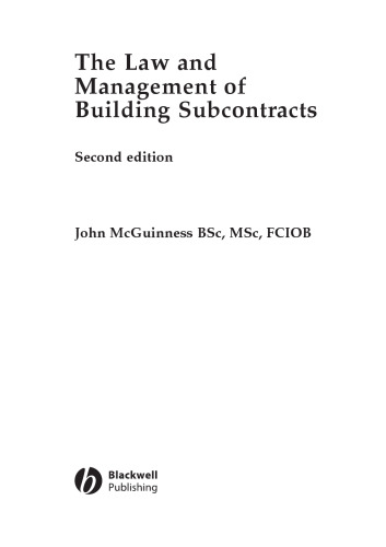 The law and management of building subcontracts