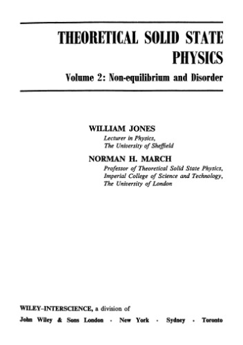 Theoretical solid state physics / Vol.2, Non-equilibrium and disorder