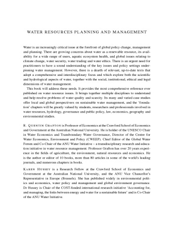 Water resources planning and management