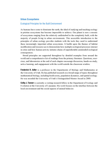 Urban ecosystems : ecological principles for the built environment