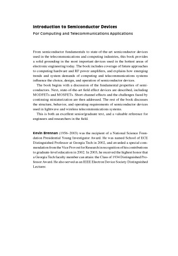 Introduction to semiconductor devices : for computing and telecommunications applications