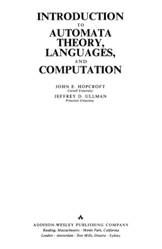Introduction to automata theory, languages, and computation