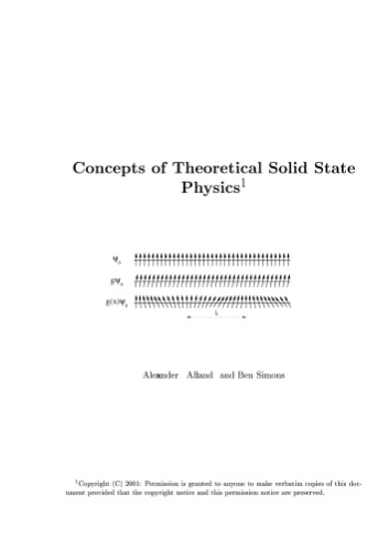 Concepts of theoretical solid state physics