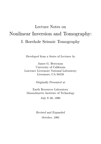 Nonlinear Inversion and Tomography