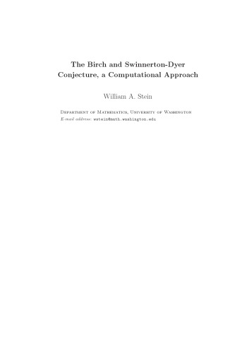 The Birch and Swinnerton-Dyer conjecture: a computational approach