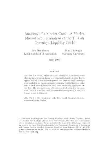 Anatomy Of A Market Crash - A Market Microstructure Analysis Of The Turkish Overnight Liquidity Crisis