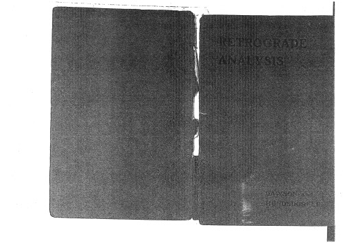 Retrograde Analysis: A Study by T. R. Dawson and W. Hundsdorfer