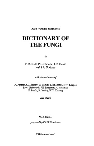 Ainsworth and Bisby's Dictionary of Fungi