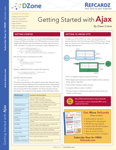 DZone Refcardz Getting Started with Ajax