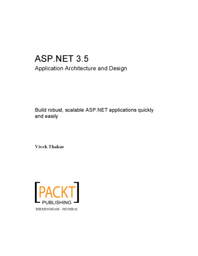 ASP.NET 3.5 Application Architecture and Design