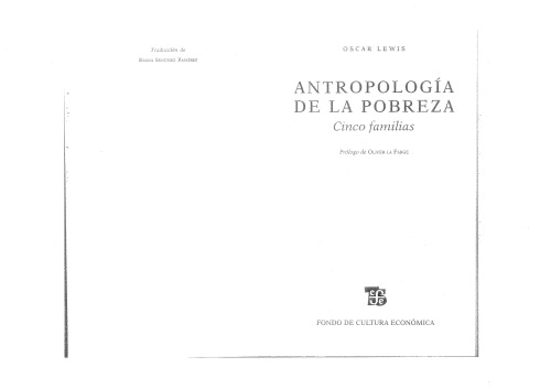 Antropología de la pobreza: cinco familias