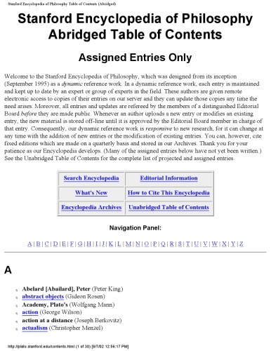 Stanford encyclopedia of philosophy