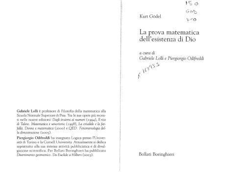 La prova matematica dell'esistenza di Dio
