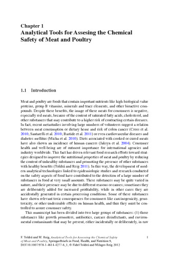 Analytical tools for assessing the chemical safety of meat and poultry