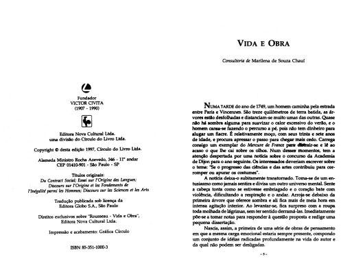 Do contrato social ensaio sobre a origem das línguas. Discurso sobre a origem e os fundamentos da desigualdade entre os homens; discurso sobre as ciências e as artes