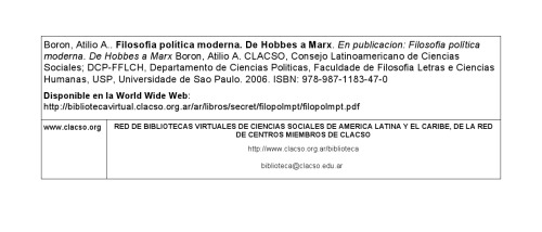 Filosofia política moderna de Hobbes a Marx